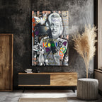 Marilyn Monroe Pop Art Graffiti Cam Tablo - İkonik Duvar Sanatı
