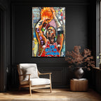 Michael Jordan Efsanesi: Pop Art Graffiti Cam Tablo