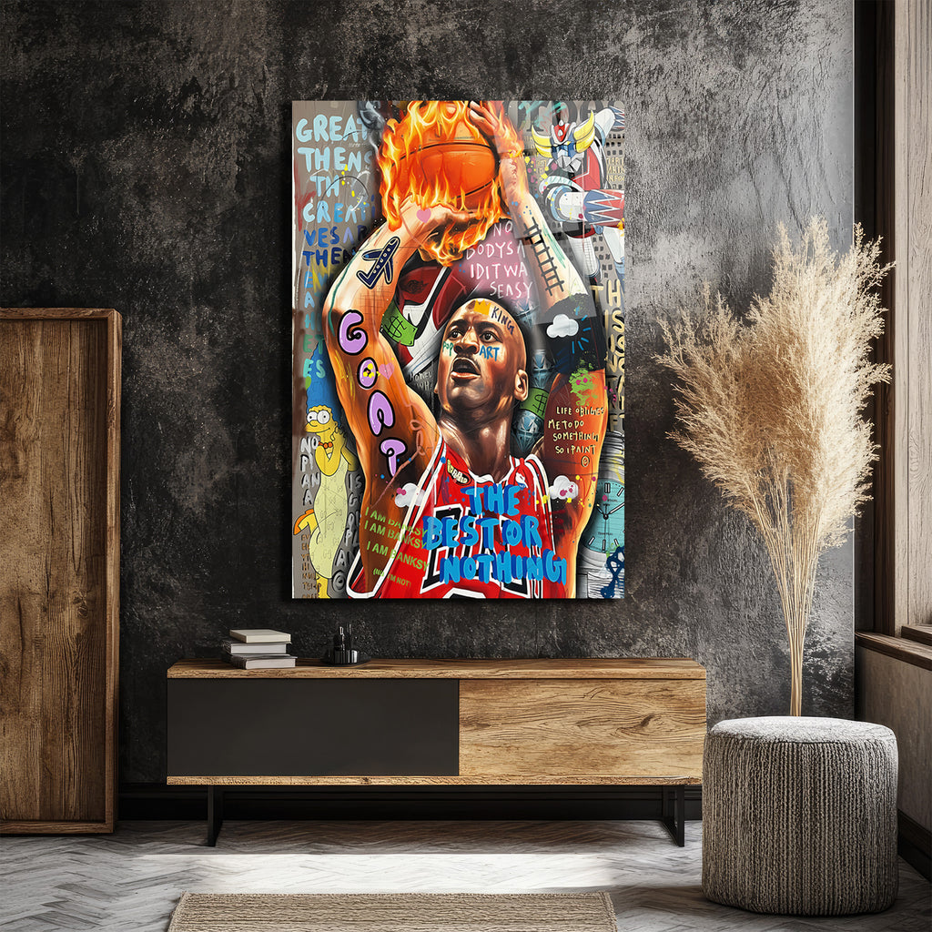Michael Jordan Efsanesi: Pop Art Graffiti Cam Tablo