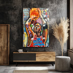Michael Jordan Efsanesi: Pop Art Graffiti Cam Tablo
