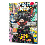 Catch Me If You Can Doberman Urban Sanat Cam Tablo