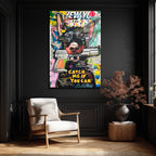 Catch Me If You Can Doberman Urban Sanat Cam Tablo