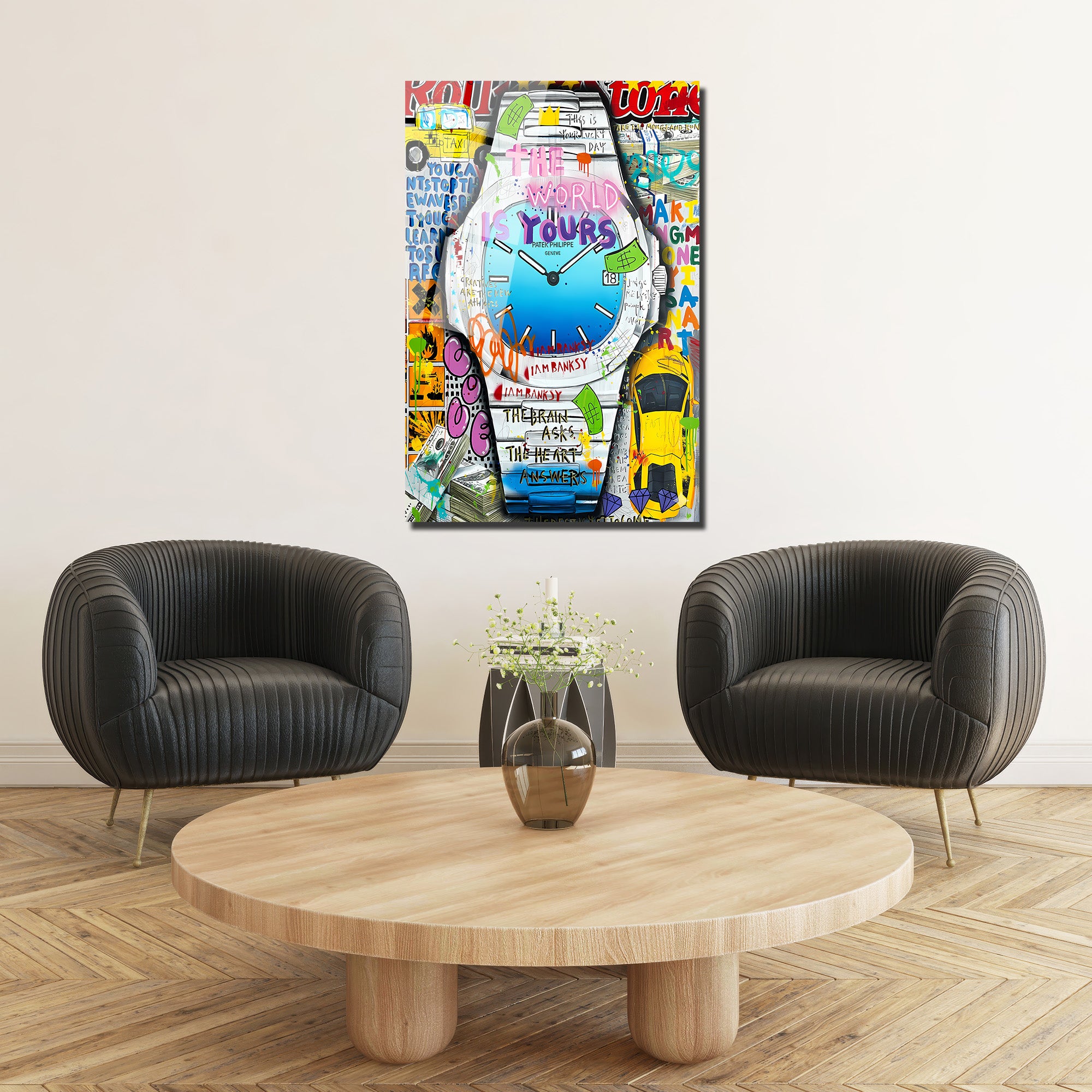  The World Is Yours Urban Sanat Cam Tablo