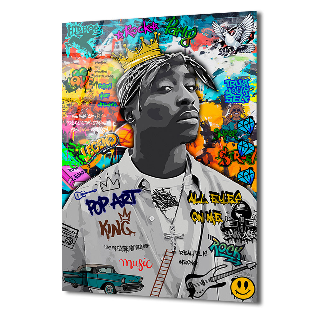 Tupac Graffiti Cam Tablo | Urban Sanat ve Hip-Hop Ruhu