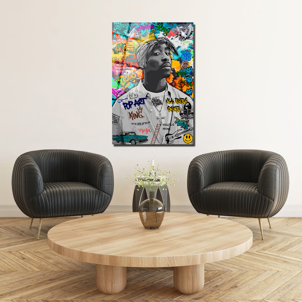 Tupac Graffiti Cam Tablo | Urban Sanat ve Hip-Hop Ruhu