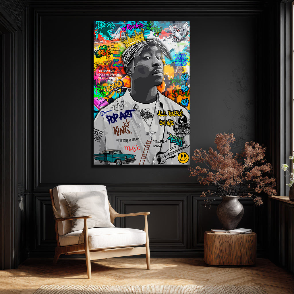 Tupac Graffiti Cam Tablo | Urban Sanat ve Hip-Hop Ruhu
