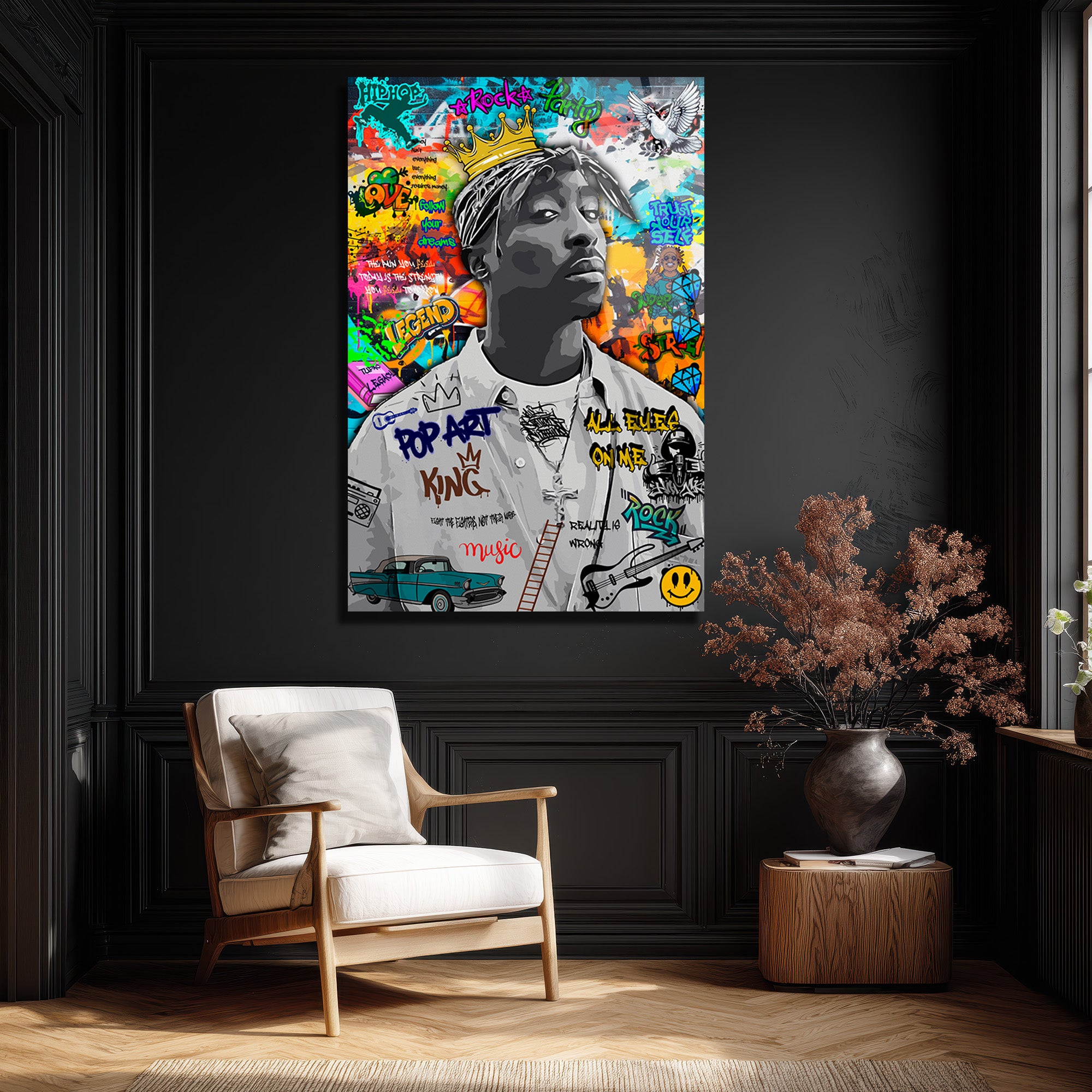 Tupac Graffiti Cam Tablo | Urban Sanat ve Hip-Hop Ruhu