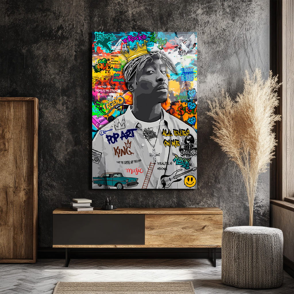Tupac Graffiti Cam Tablo | Urban Sanat ve Hip-Hop Ruhu