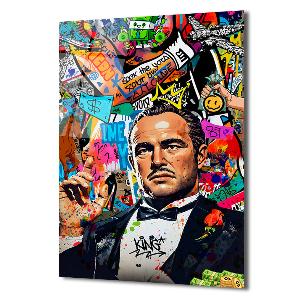 Efsanevi Baba Graffiti Pop Art Cam Tablo