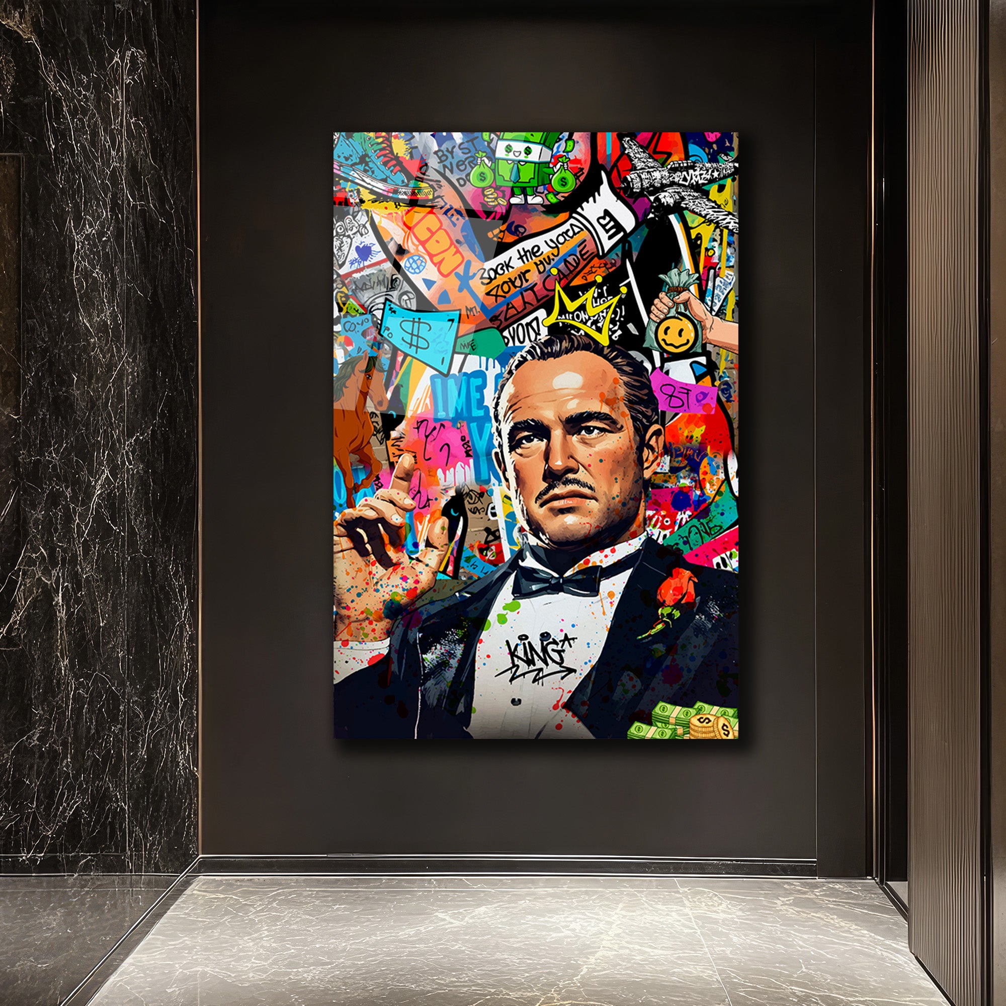 Efsanevi Baba Graffiti Pop Art Cam Tablo