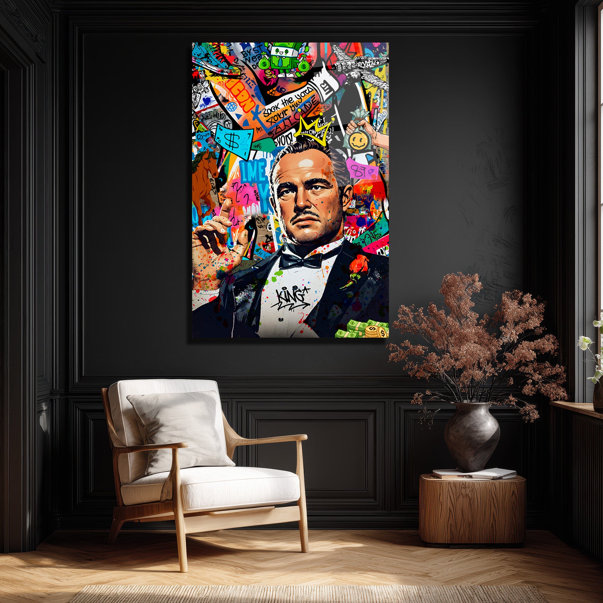 Efsanevi Baba Graffiti Pop Art Cam Tablo