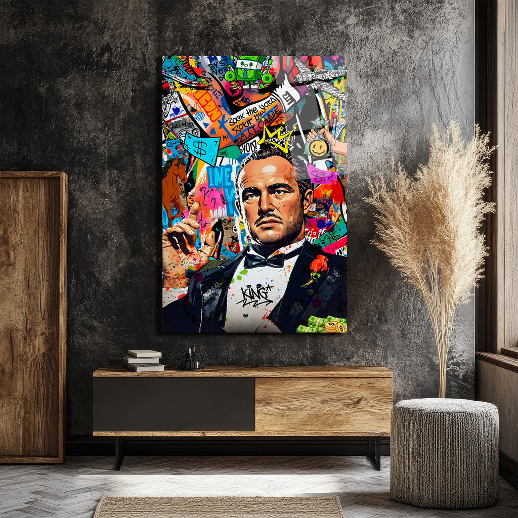 Efsanevi Baba Graffiti Pop Art Cam Tablo