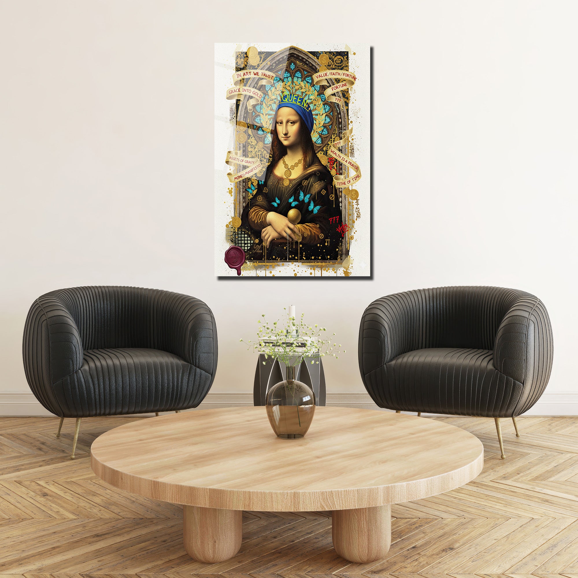 Mona Lisa Queen Manifestosu Cam Tablo: Modern Sanatın Zirvesi
