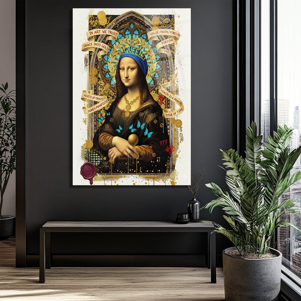 Mona Lisa Queen Manifestosu Cam Tablo: Modern Sanatın Zirvesi
