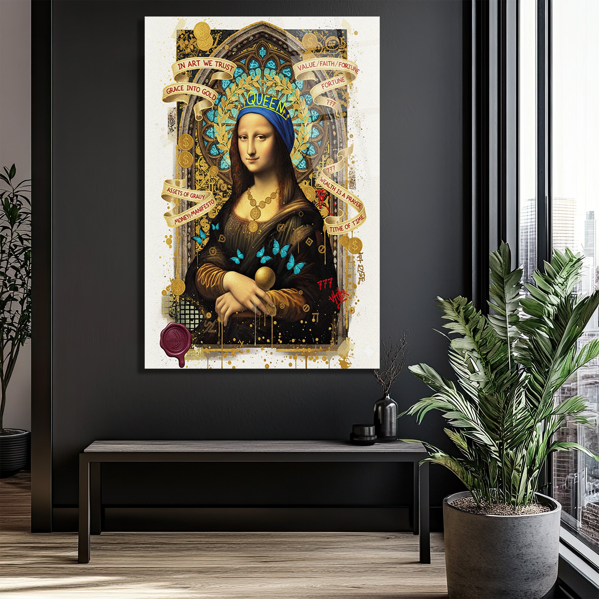 Mona Lisa Queen Manifestosu Cam Tablo: Modern Sanatın Zirvesi