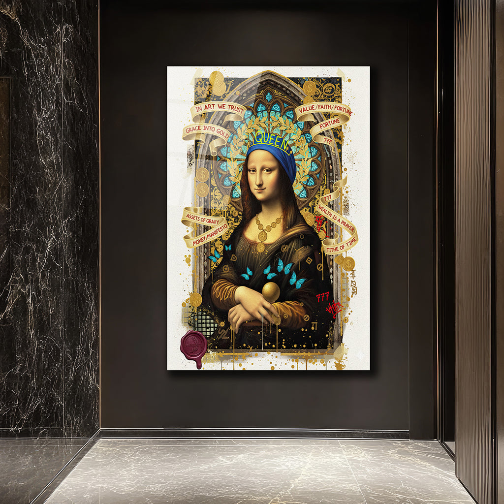 Mona Lisa Queen Manifestosu Cam Tablo: Modern Sanatın Zirvesi
