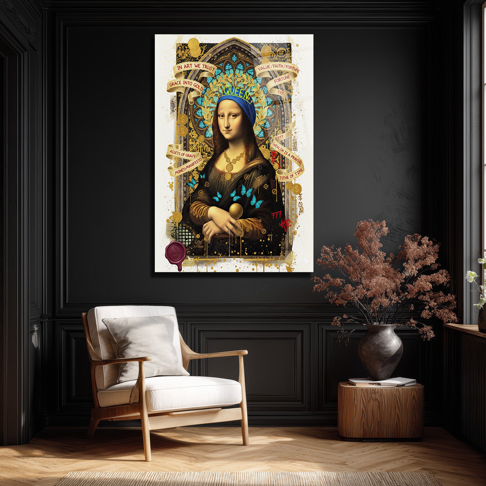 Mona Lisa Queen Manifestosu Cam Tablo: Modern Sanatın Zirvesi