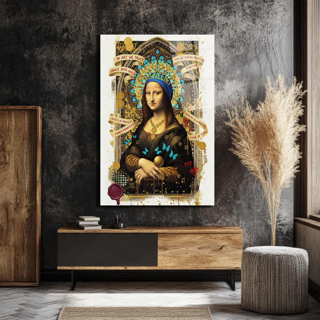 Mona Lisa Queen Manifestosu Cam Tablo: Modern Sanatın Zirvesi
