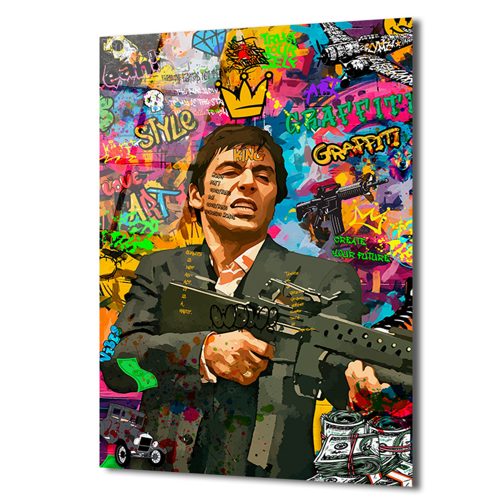 Asi Ruh Tony Montana Graffiti Cam Tablo