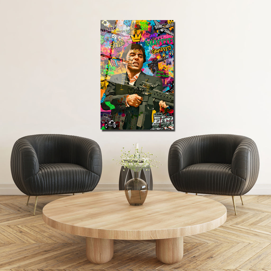 Asi Ruh Tony Montana Graffiti Cam Tablo