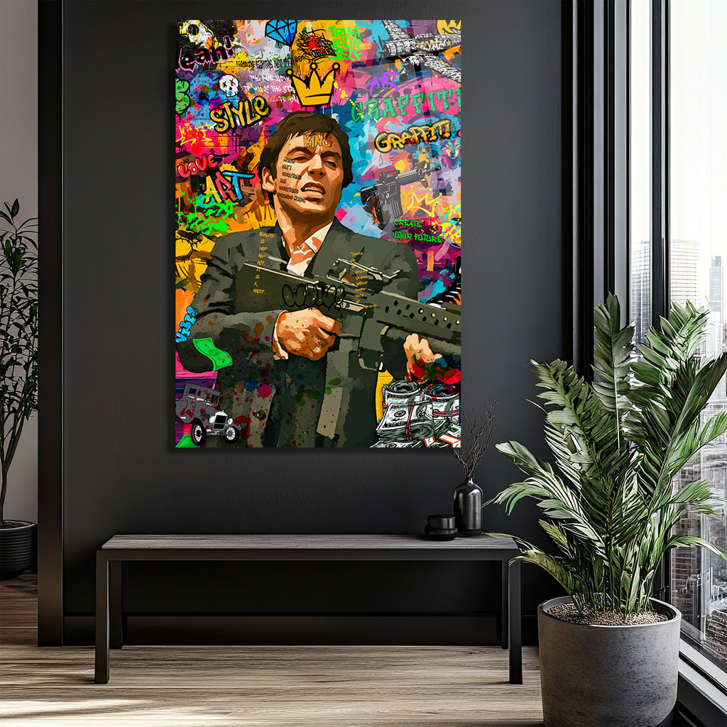 Asi Ruh Tony Montana Graffiti Cam Tablo