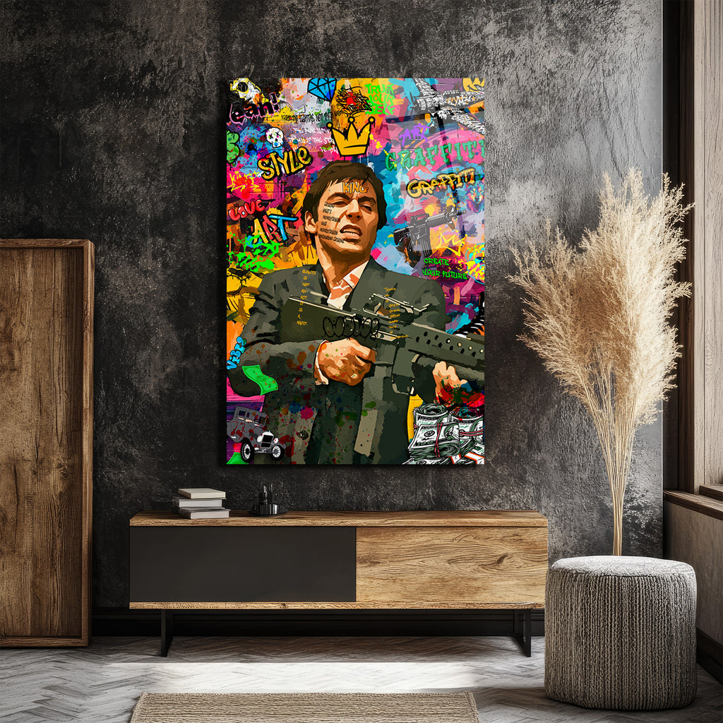 Asi Ruh Tony Montana Graffiti Cam Tablo