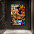 Muhammed Ali Efsanesi Pop Art Graffiti Cam Tablo