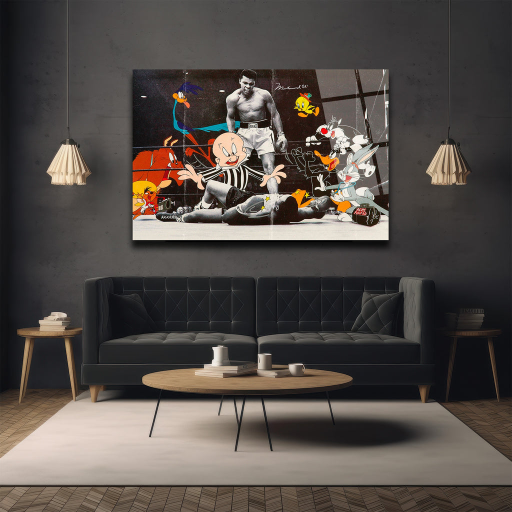 Efsanevi Ringde Looney Tunes: Muhammad Ali Sanat Cam Tablo