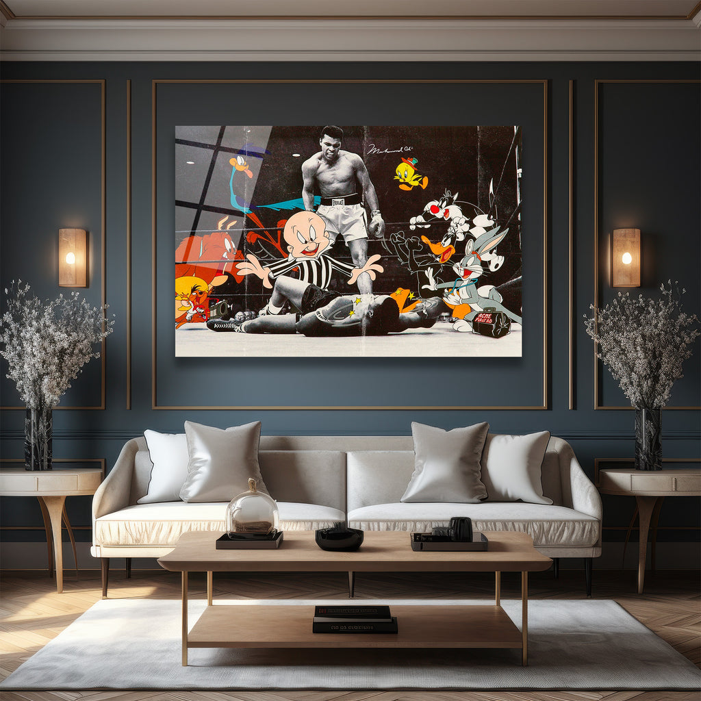 Efsanevi Ringde Looney Tunes: Muhammad Ali Sanat Cam Tablo
