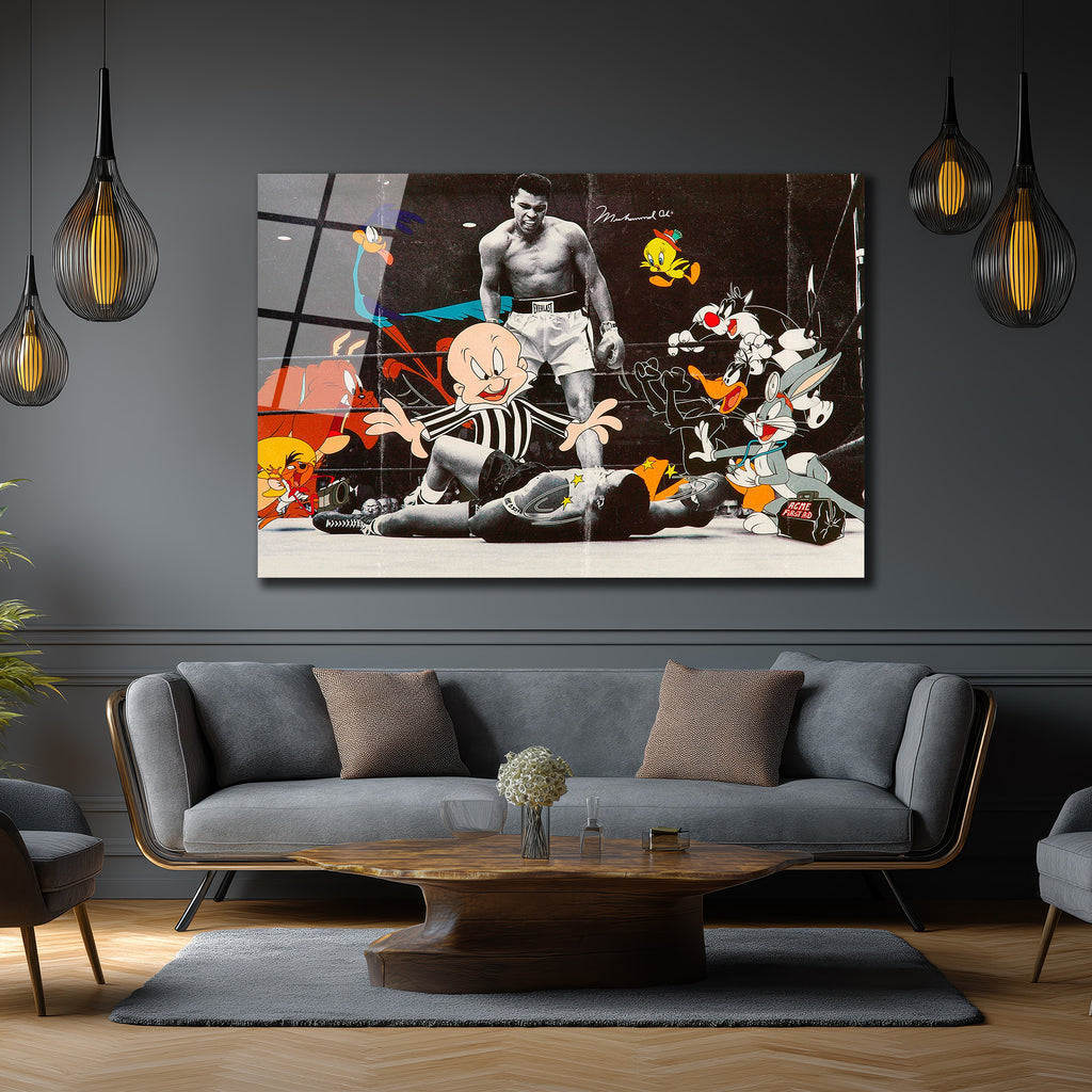 Efsanevi Ringde Looney Tunes: Muhammad Ali Sanat Cam Tablo