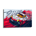 Porsche 911 RSR Yarış Arabası Modern Cam Tablo