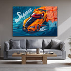 Supra Drift Sanatı Cam Tablo - Hız ve Tutku Duvar Dekoru