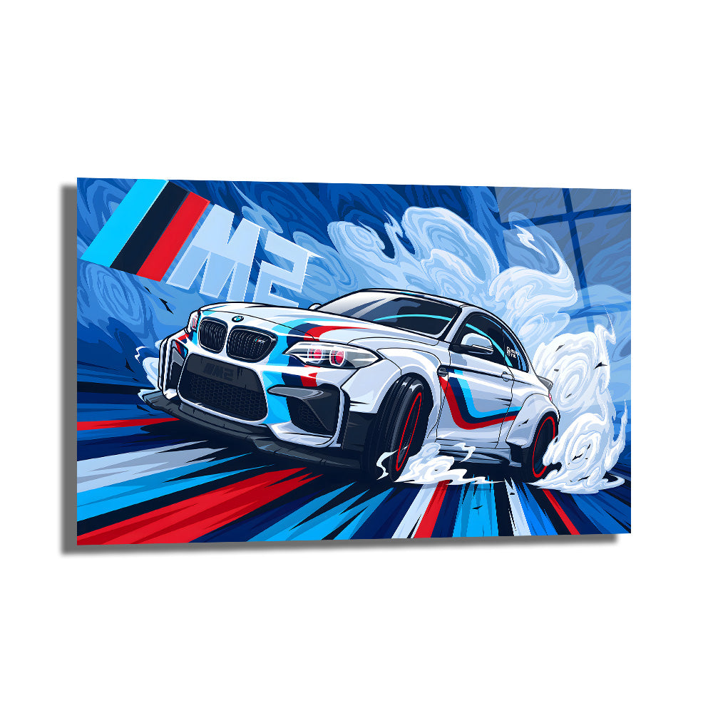 Dinamik BMW M2 Drift Spor Araba Cam Tablo
