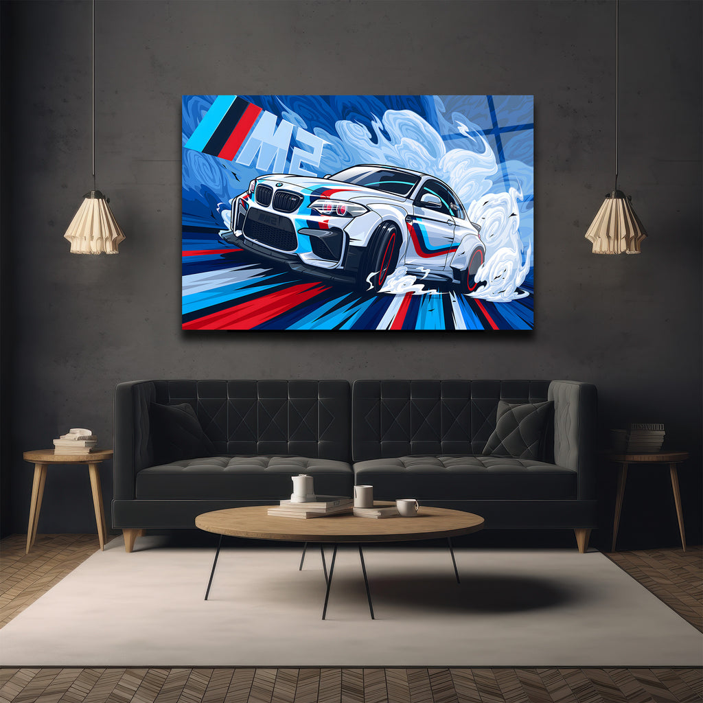 Dinamik BMW M2 Drift Spor Araba Cam Tablo