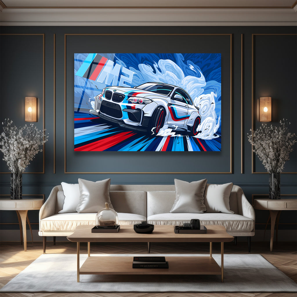 Dinamik BMW M2 Drift Spor Araba Cam Tablo