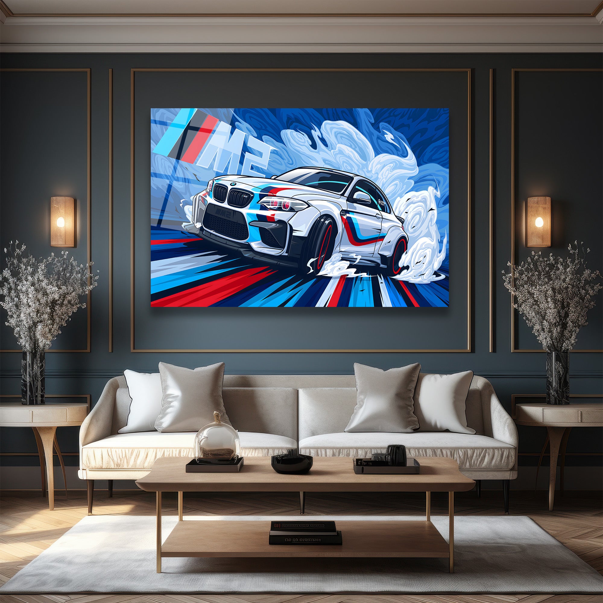 Dinamik BMW M2 Drift Spor Araba Cam Tablo