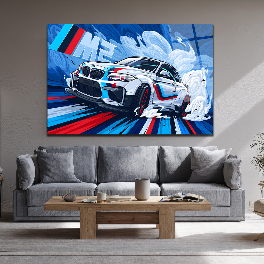 Dinamik BMW M2 Drift Spor Araba Cam Tablo