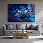 Adrenalin Dolu Subaru BRZ Yarış Arabası Cam Tablo