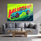 Neon Enerjisiyle Mustang Cam Tablo - Modern Duvar Sanatı