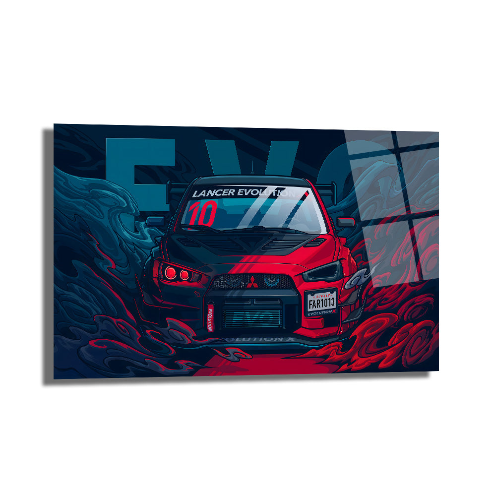 Lancer Evolution X Cam Tablo: Hızın ve Gücün Sanatsal Yansıması