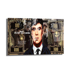 Peaky Blinders Thomas Shelby 100 Dolar Temalı Cam Tablo