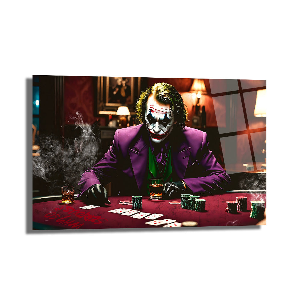 Joker Poker Masasında Cam Tablo - Kural Tanımaz Sanatın İfadesi