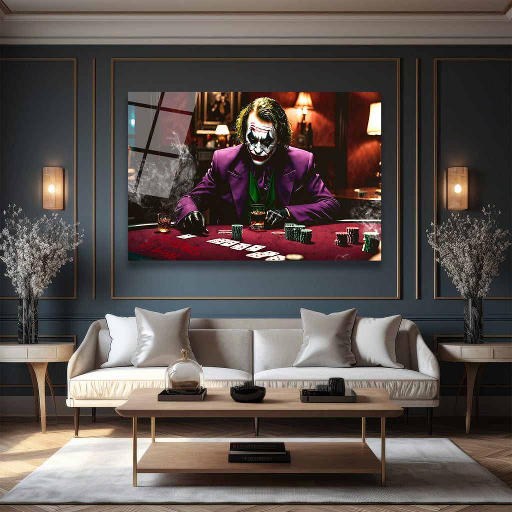 Joker Poker Masasında Cam Tablo - Kural Tanımaz Sanatın İfadesi