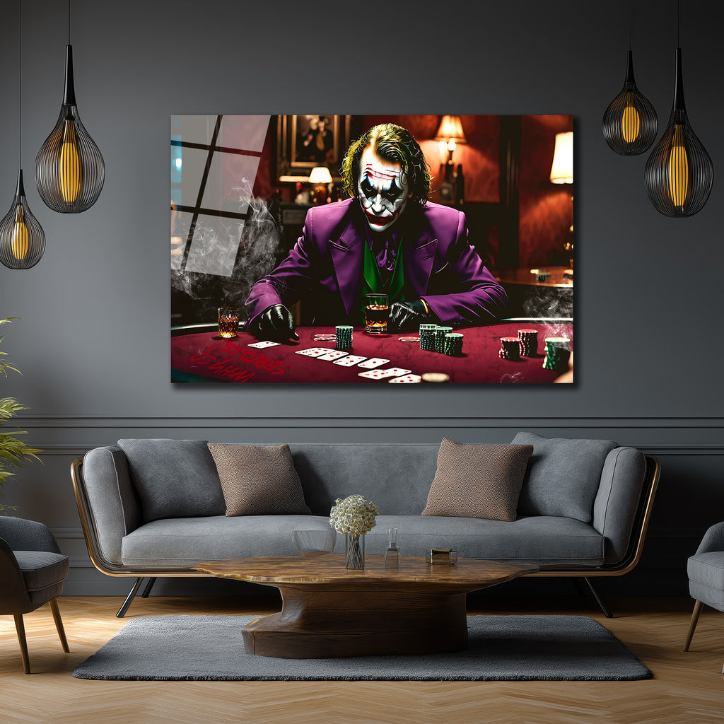 Joker Poker Masasında Cam Tablo - Kural Tanımaz Sanatın İfadesi