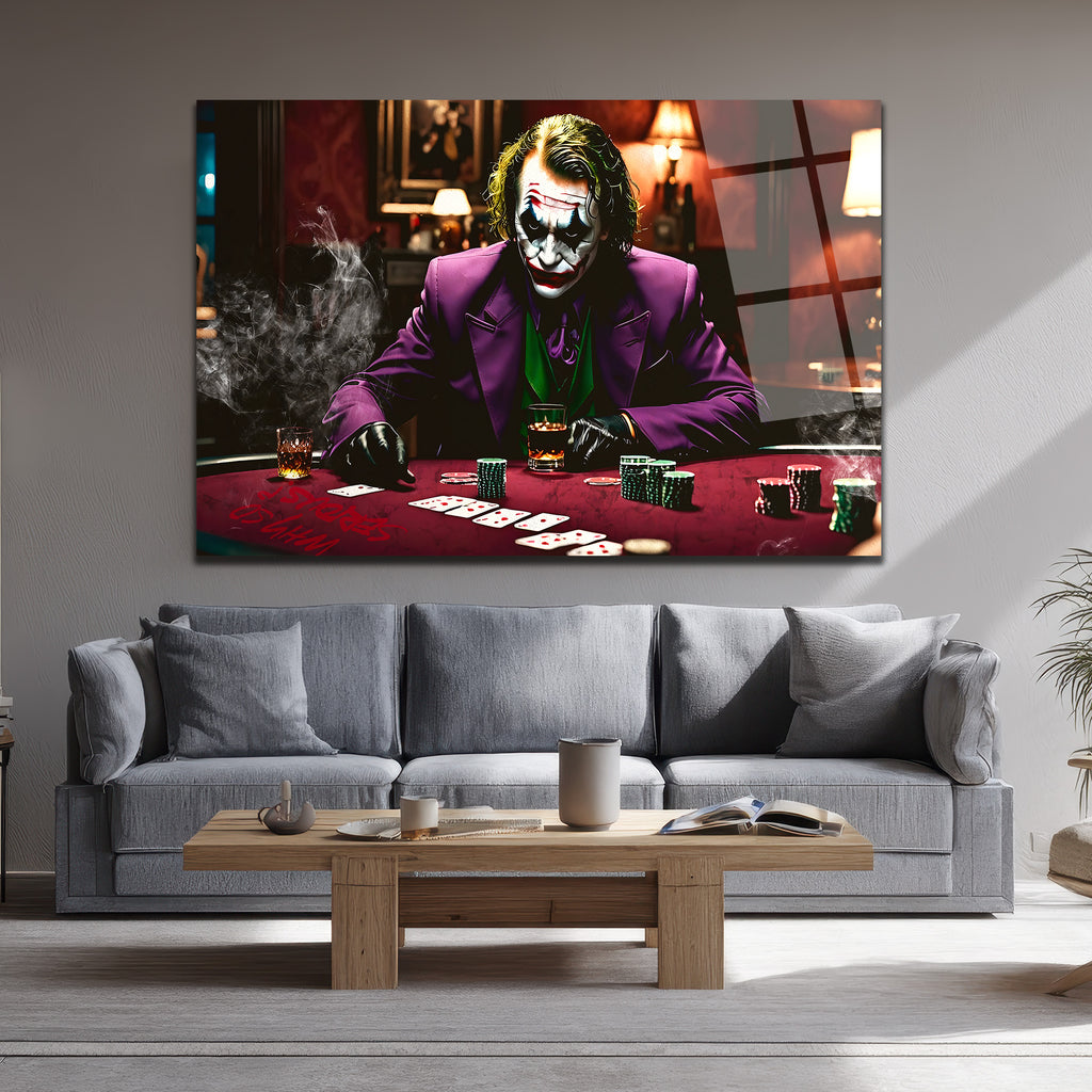 Joker Poker Masasında Cam Tablo - Kural Tanımaz Sanatın İfadesi