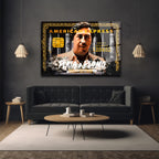 Pablo Escobar 'Plata o Plomo' American Temalı Cam Tablo