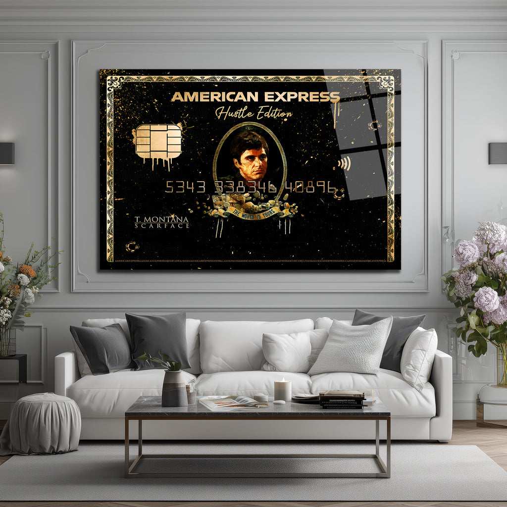 Scarface Hustle Edition Amerikan  Temalı Cam Tablo