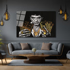 Tony Montana Efsanesi Altın Detaylı Cam Tablo