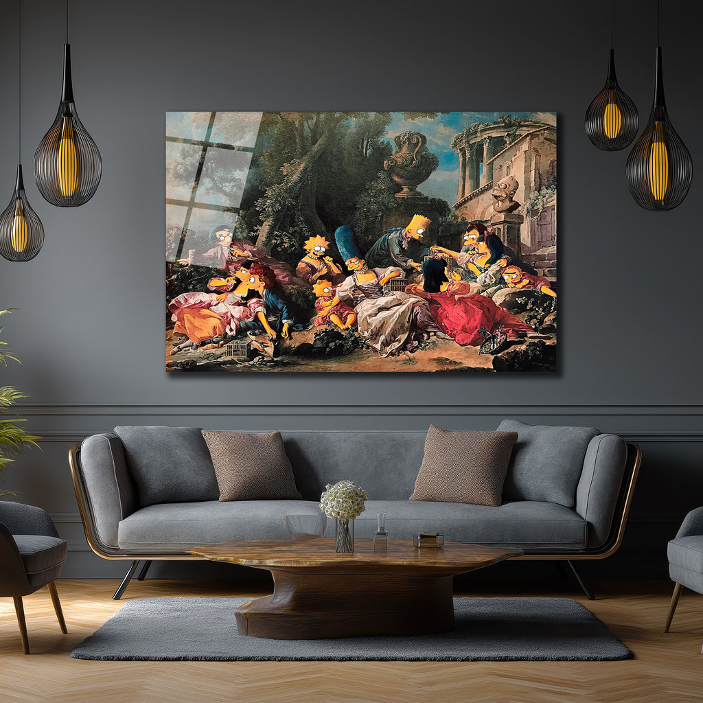 Rokoko Piknik Cam Tablo - Eğlenceli Duvar Sanatı