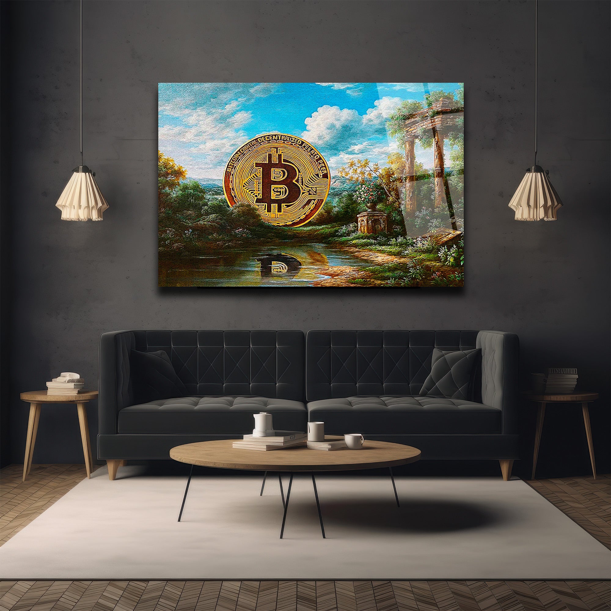 Bitcoin Antik Manzara Cam Tablo: Dijital Altın Çağı
